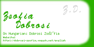 zsofia dobrosi business card